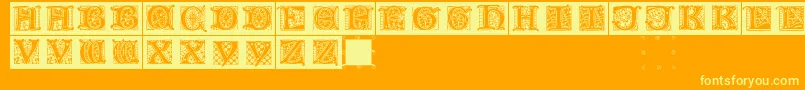 Lombardicaps Font – Yellow Fonts on Orange Background