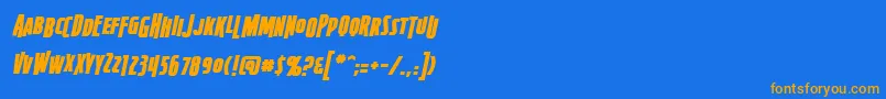 FirepowerBbItalic Font – Orange Fonts on Blue Background