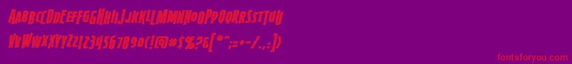 FirepowerBbItalic-Schriftart – Rote Schriften auf violettem Hintergrund