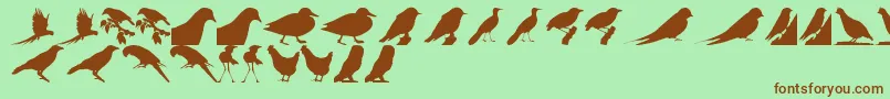 BirdsTfb Font – Brown Fonts on Green Background