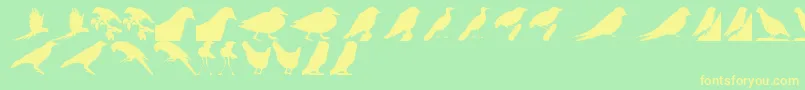 BirdsTfb Font – Yellow Fonts on Green Background