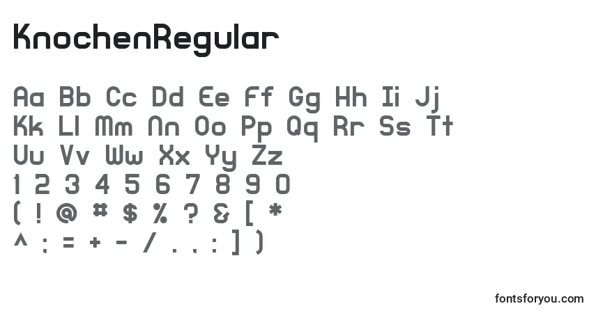 A fonte KnochenRegular – alfabeto, números, caracteres especiais