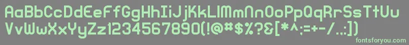 Czcionka KnochenRegular – zielone czcionki na szarym tle