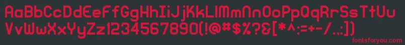 フォントKnochenRegular – 黒い背景に赤い文字