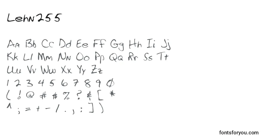 A fonte Lehn255 – alfabeto, números, caracteres especiais