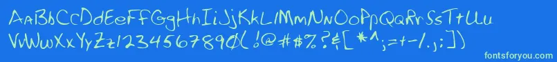 Lehn255 Font – Green Fonts on Blue Background