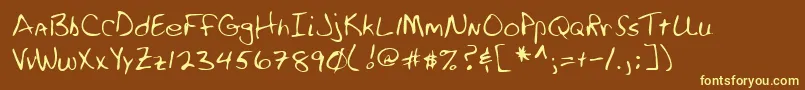 Lehn255 Font – Yellow Fonts on Brown Background