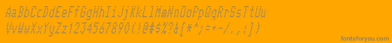 Czcionka TelidonCdItalic – szare czcionki na pomarańczowym tle