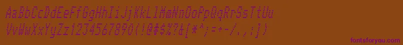 TelidonCdItalic-Schriftart – Violette Schriften auf braunem Hintergrund