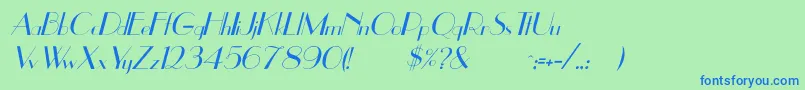 UppeaItalic Font – Blue Fonts on Green Background