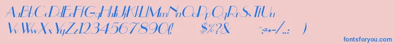 UppeaItalic-Schriftart – Blaue Schriften auf rosa Hintergrund