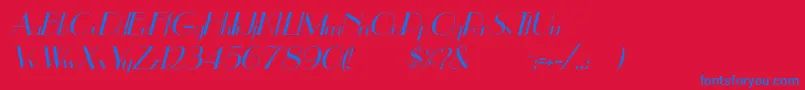 UppeaItalic Font – Blue Fonts on Red Background