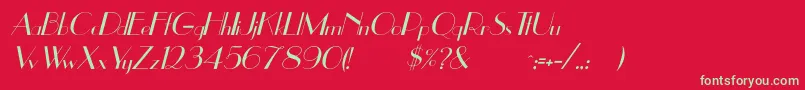 UppeaItalic Font – Green Fonts on Red Background