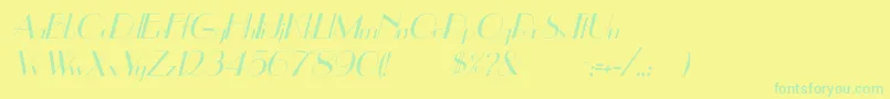 UppeaItalic Font – Green Fonts on Yellow Background
