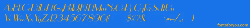 UppeaItalic Font – Orange Fonts on Blue Background