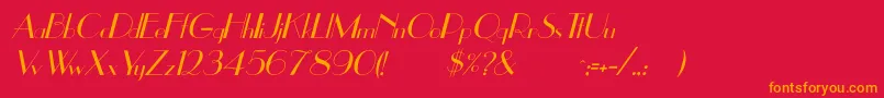 UppeaItalic Font – Orange Fonts on Red Background