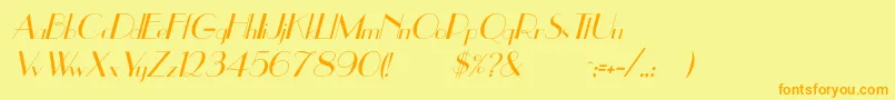 UppeaItalic Font – Orange Fonts on Yellow Background