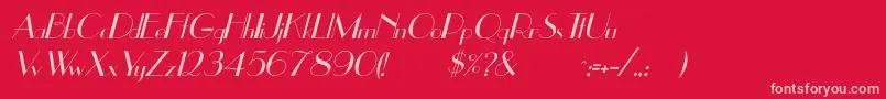 フォントUppeaItalic – 赤い背景にピンクのフォント