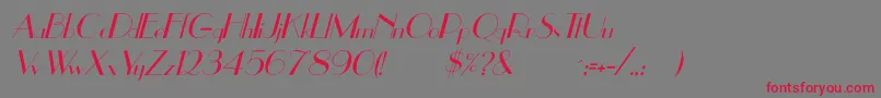 UppeaItalic Font – Red Fonts on Gray Background
