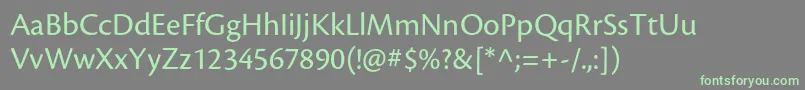 CronosproRegular-fontti – vihreät fontit harmaalla taustalla