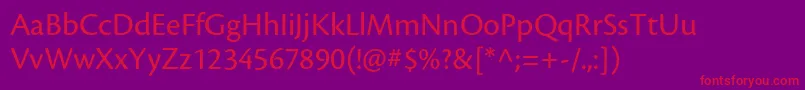 CronosproRegular Font – Red Fonts on Purple Background