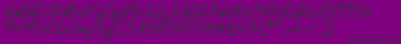 Pwjune16-fontti – mustat fontit violetilla taustalla