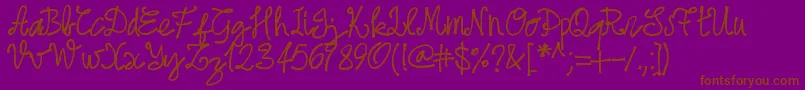 Pwjune16 Font – Brown Fonts on Purple Background