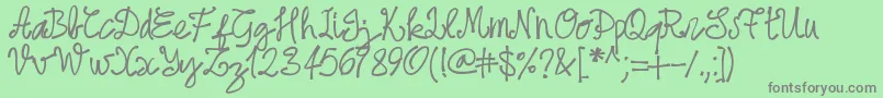 Pwjune16 Font – Gray Fonts on Green Background