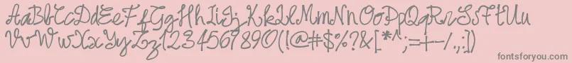 Pwjune16 Font – Gray Fonts on Pink Background