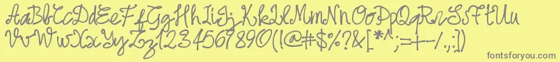 Pwjune16 Font – Gray Fonts on Yellow Background