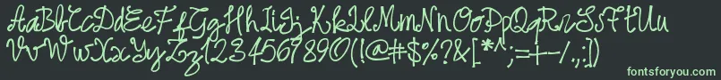 Pwjune16 Font – Green Fonts on Black Background