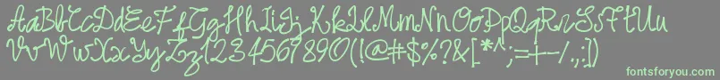 Pwjune16-Schriftart – Grüne Schriften auf grauem Hintergrund
