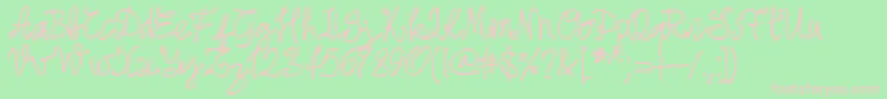 Pwjune16 Font – Pink Fonts on Green Background