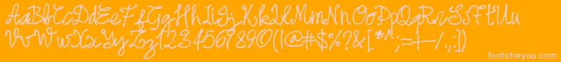 Pwjune16-Schriftart – Rosa Schriften auf orangefarbenem Hintergrund
