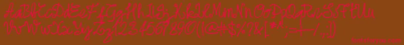 Pwjune16 Font – Red Fonts on Brown Background