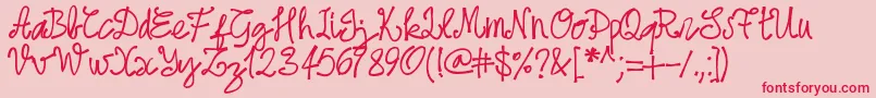 Pwjune16 Font – Red Fonts on Pink Background