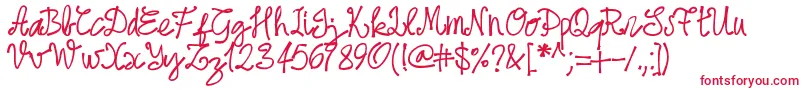 Pwjune16 Font – Red Fonts on White Background