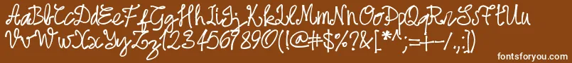 Pwjune16 Font – White Fonts on Brown Background