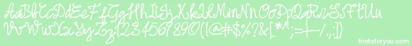 Pwjune16 Font – White Fonts on Green Background