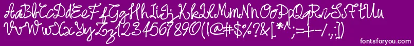 Fonte Pwjune16 – fontes brancas em um fundo violeta