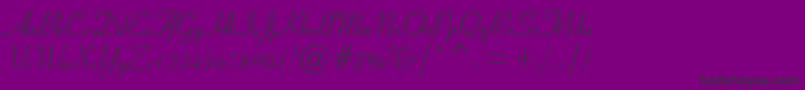 RibbonScript-Schriftart – Schwarze Schriften auf violettem Hintergrund