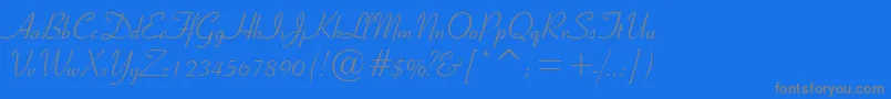 Fonte RibbonScript – fontes cinzas em um fundo azul