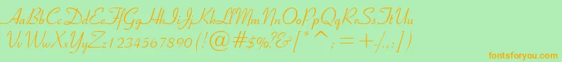 RibbonScript Font – Orange Fonts on Green Background