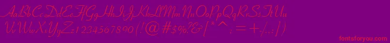 RibbonScript Font – Red Fonts on Purple Background