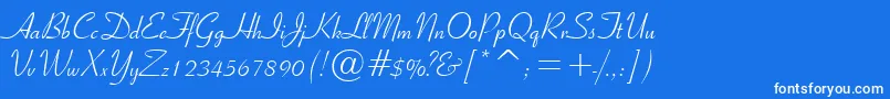 RibbonScript Font – White Fonts on Blue Background
