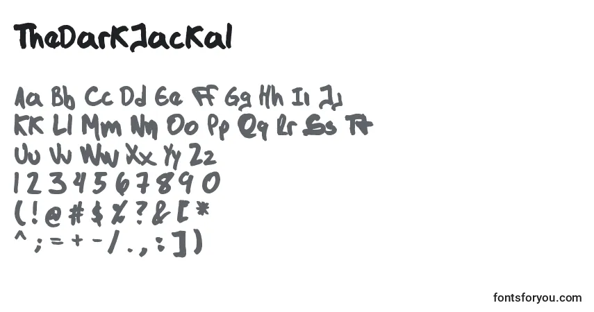 Schriftart TheDarkJackal – Alphabet, Zahlen, spezielle Symbole