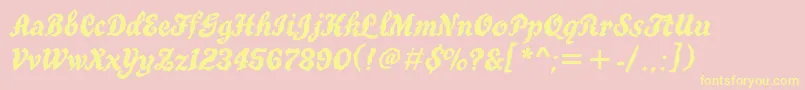 Truegritbtt Font – Yellow Fonts on Pink Background