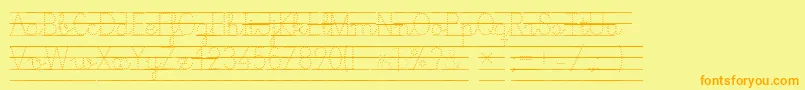 フォントColecarreira – オレンジの文字が黄色の背景にあります。