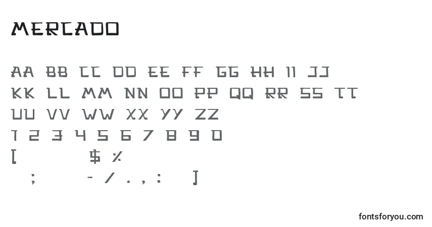 Шрифт Mercado – алфавит, цифры, специальные символы