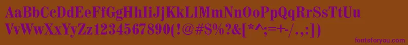 MadeiraCdMediumRegular Font – Purple Fonts on Brown Background